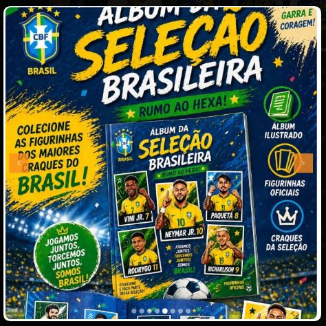 Material impresso com álbum e figurinhas